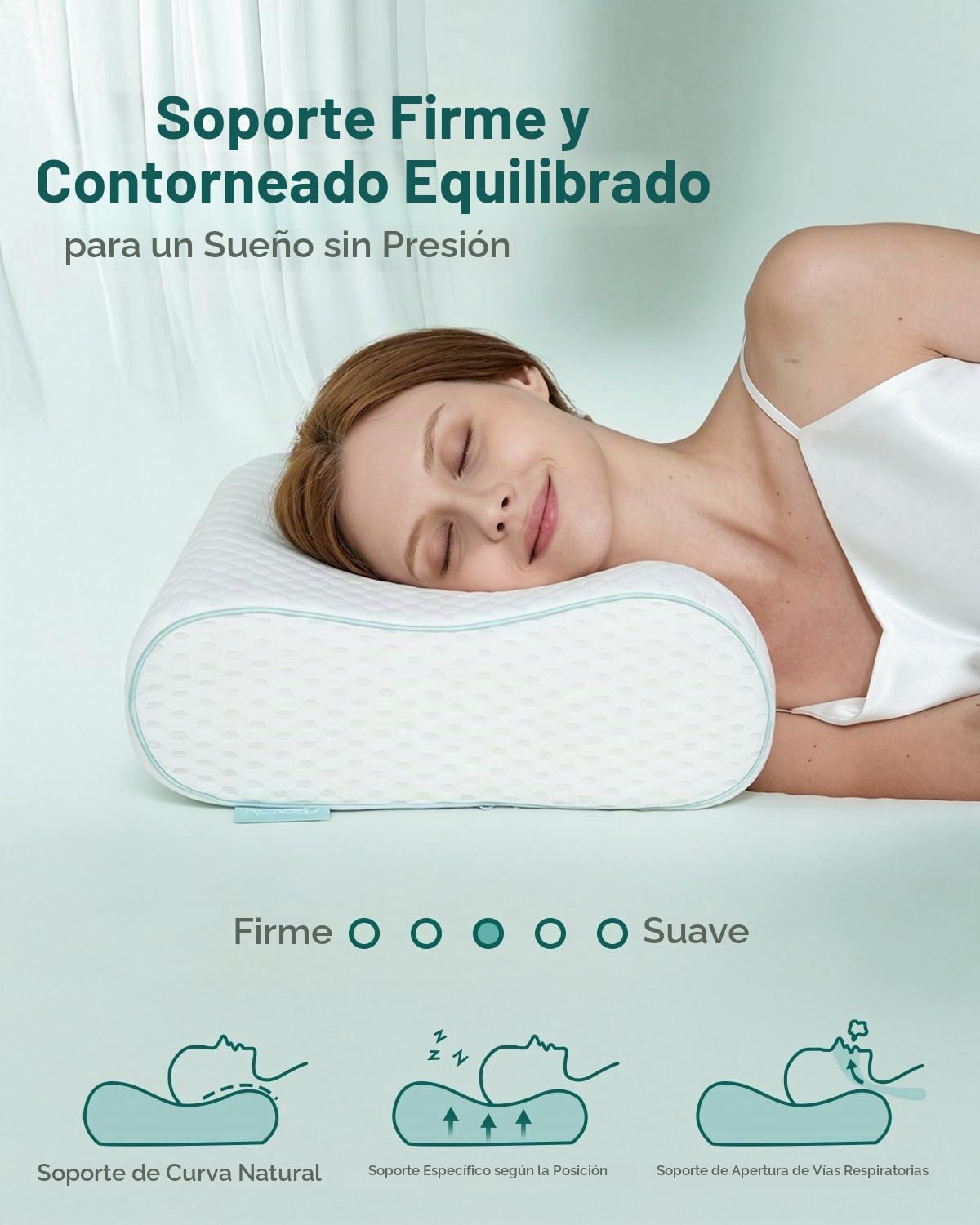 Almohada de espuma viscoelástica ergonómica Releep - Almohada ortop...