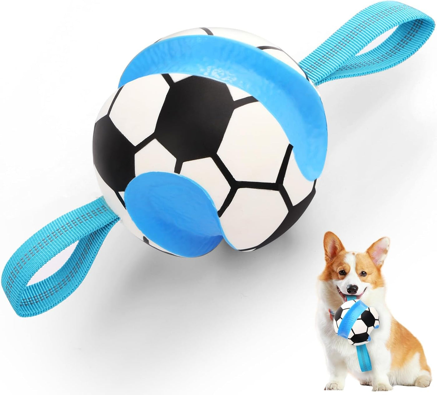 Eneston Pelotas de juguetes para perros, pelota de fútbol interacti...
