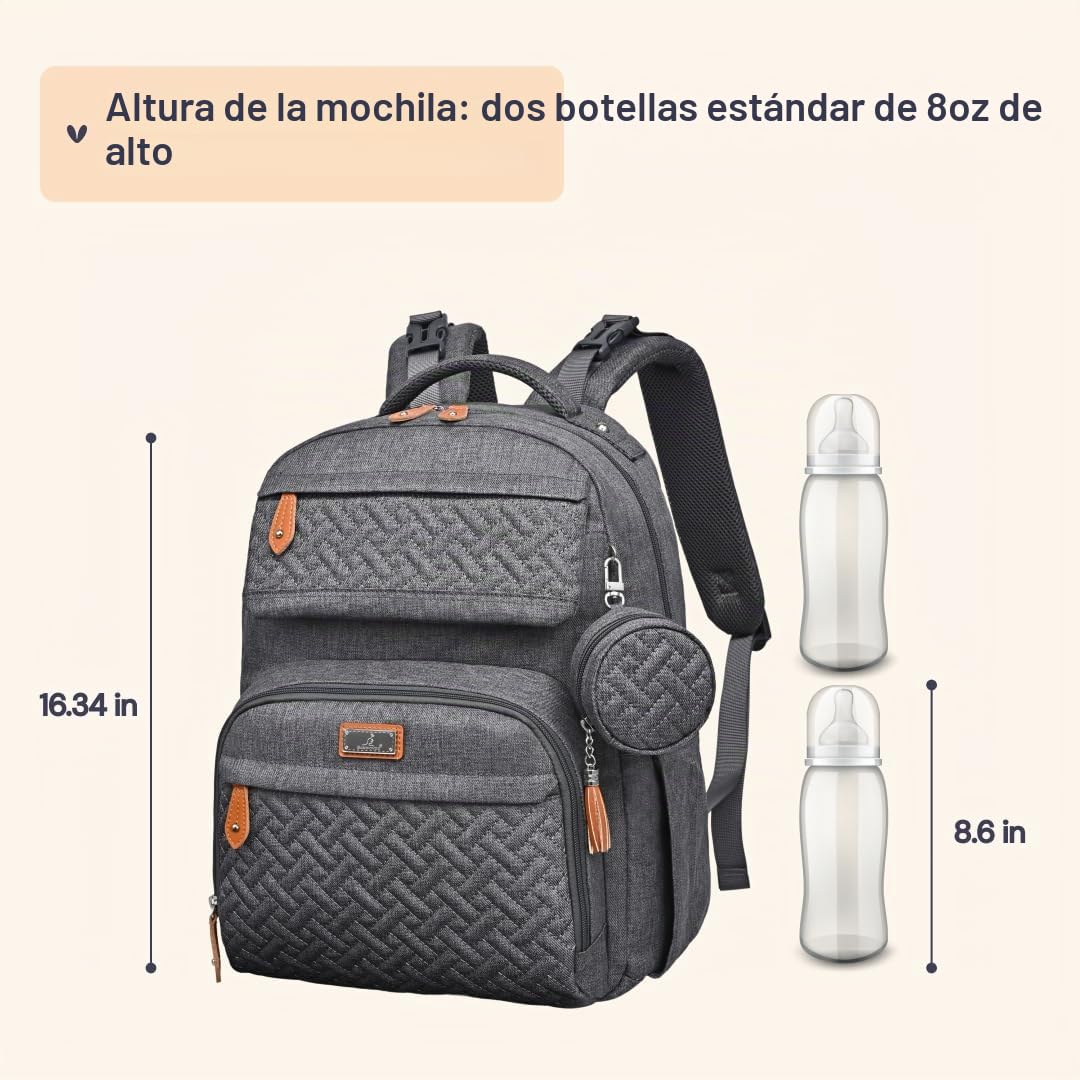 BabbleRoo - Mochila para pañales unisex con cambiador, funda para c...