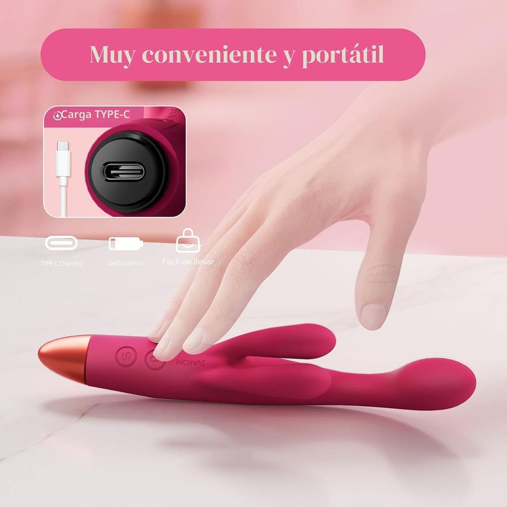 SVAKOM Tribunny - Consolador con calefacción y juguetes sexuales pa...