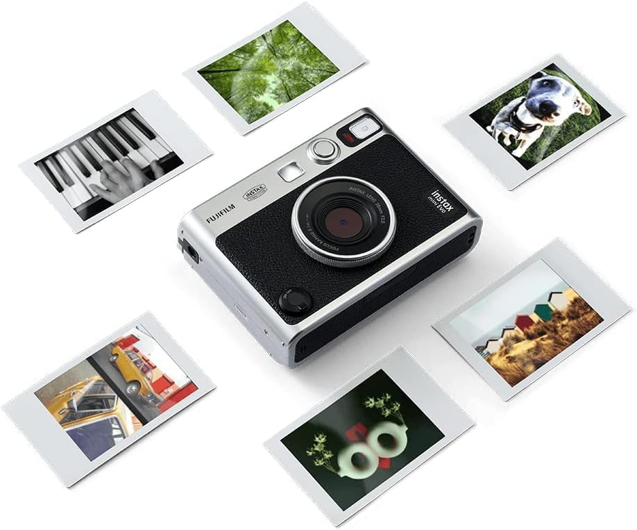 Cámara instantánea híbrida Fujifilm Instax Mini EVO negra + películ...