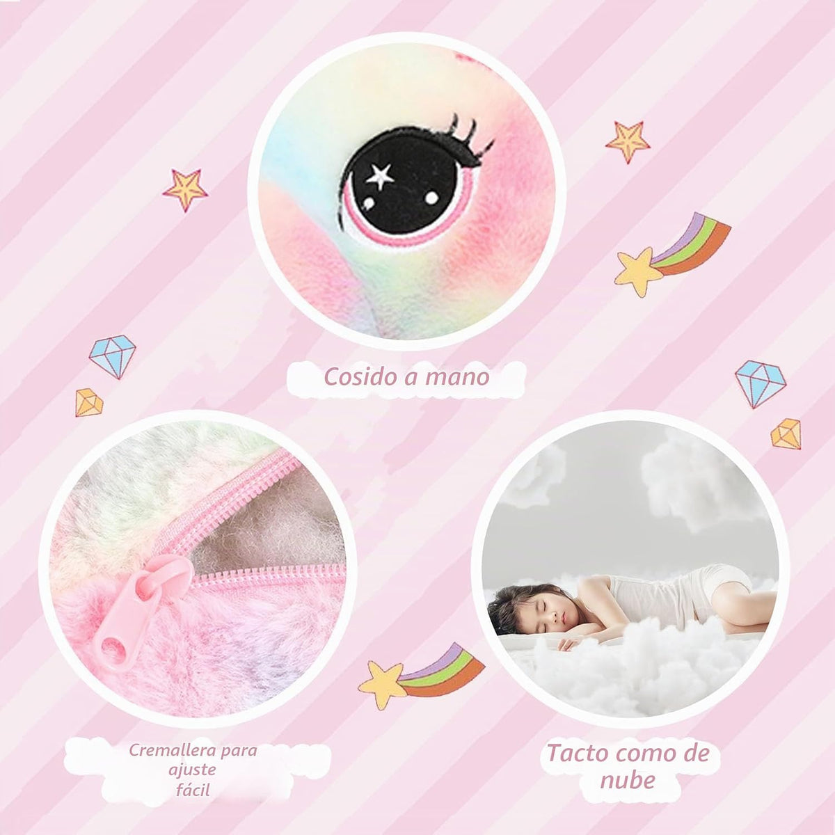 Muiteiur Animal de peluche de unicornio de 43.4 pulgadas, unicornio...