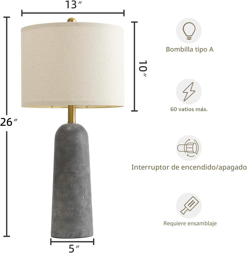 BOBOMOMO Juego de 2 lámparas de mesa modernas de 27.25 pulgadas, lá...