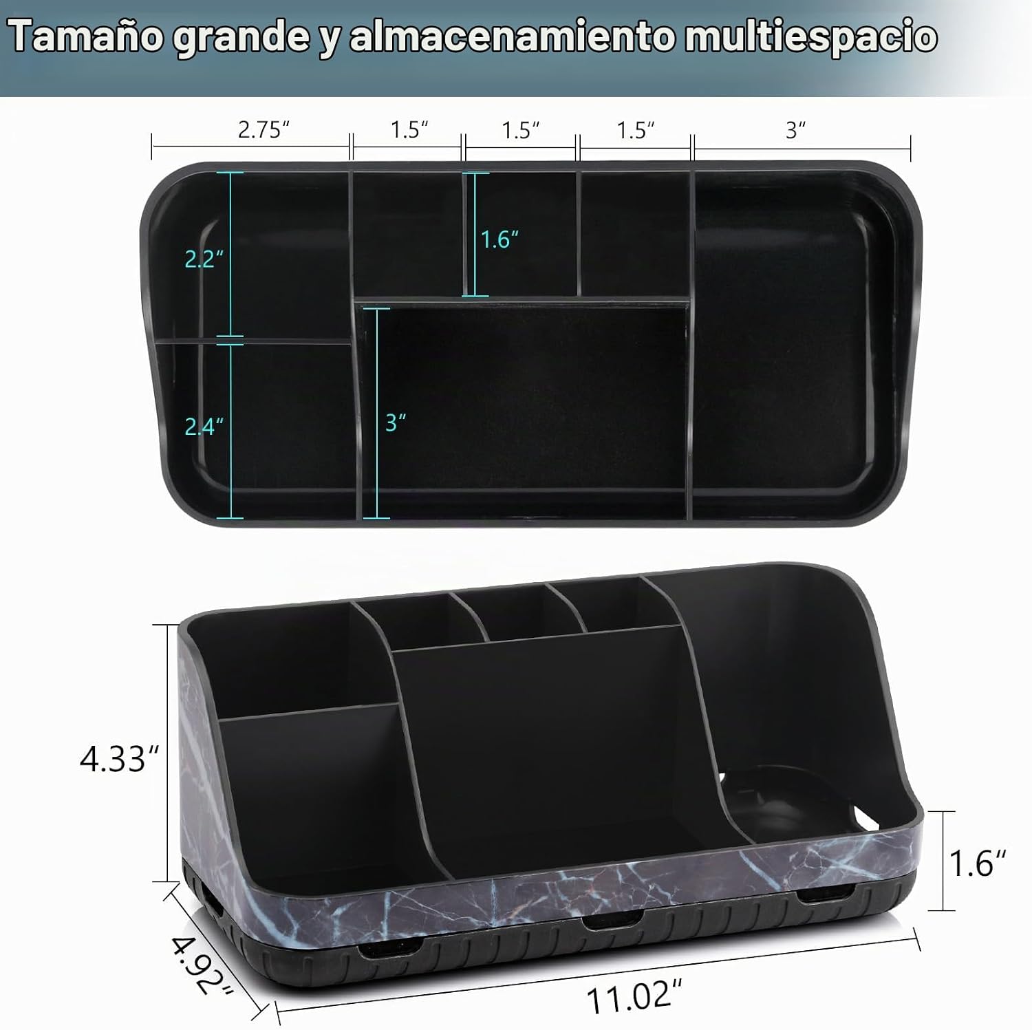 GFWARE Soporte de cepillo de dientes negro de mármol para baños | S...