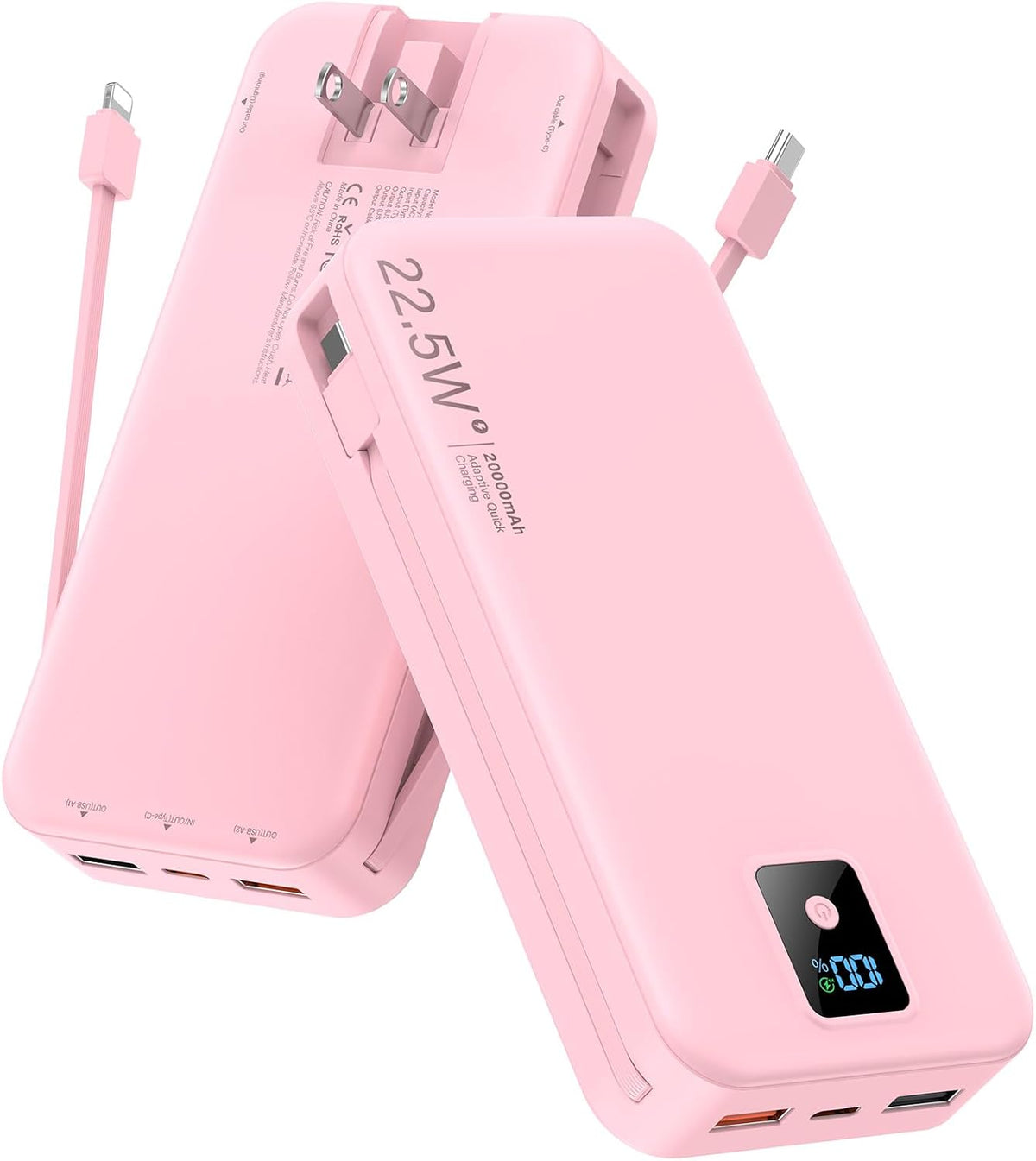 Cargador portátil, 20000 mAh 22.5 W, cargador de batería de carga r...