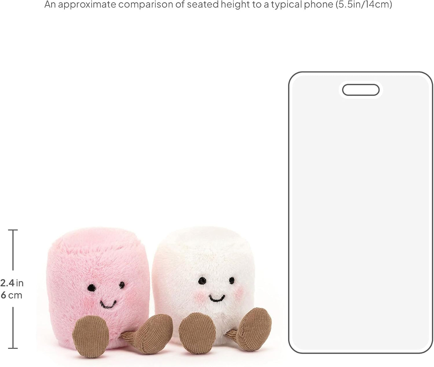 Jellycat Amuseables - Juguete de peluche de malvaviscos rosados y b...