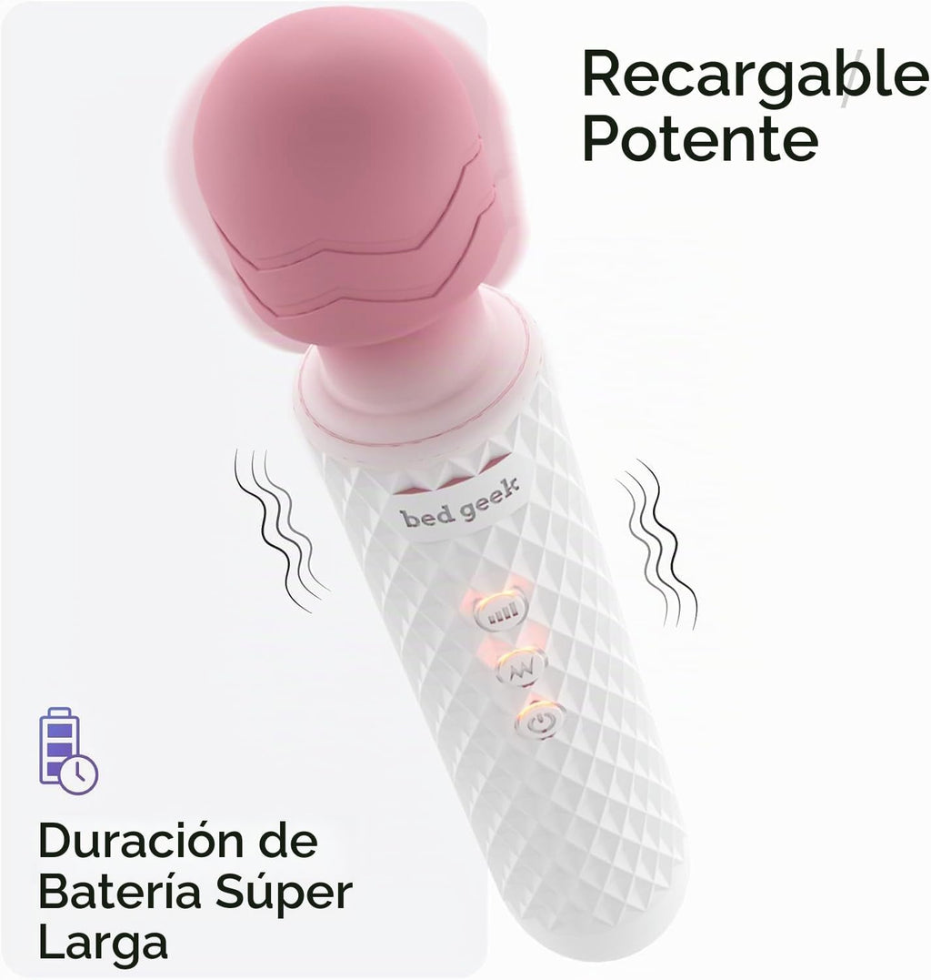 bed geek Masajeador personal inalámbrico de mano, impermeable, reca...