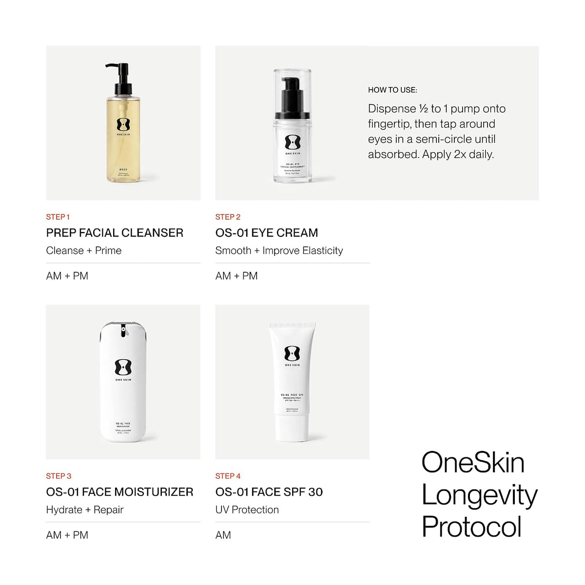 oneskin OS-01 Crema para ojos con péptidos, suavizante y reafirmant...