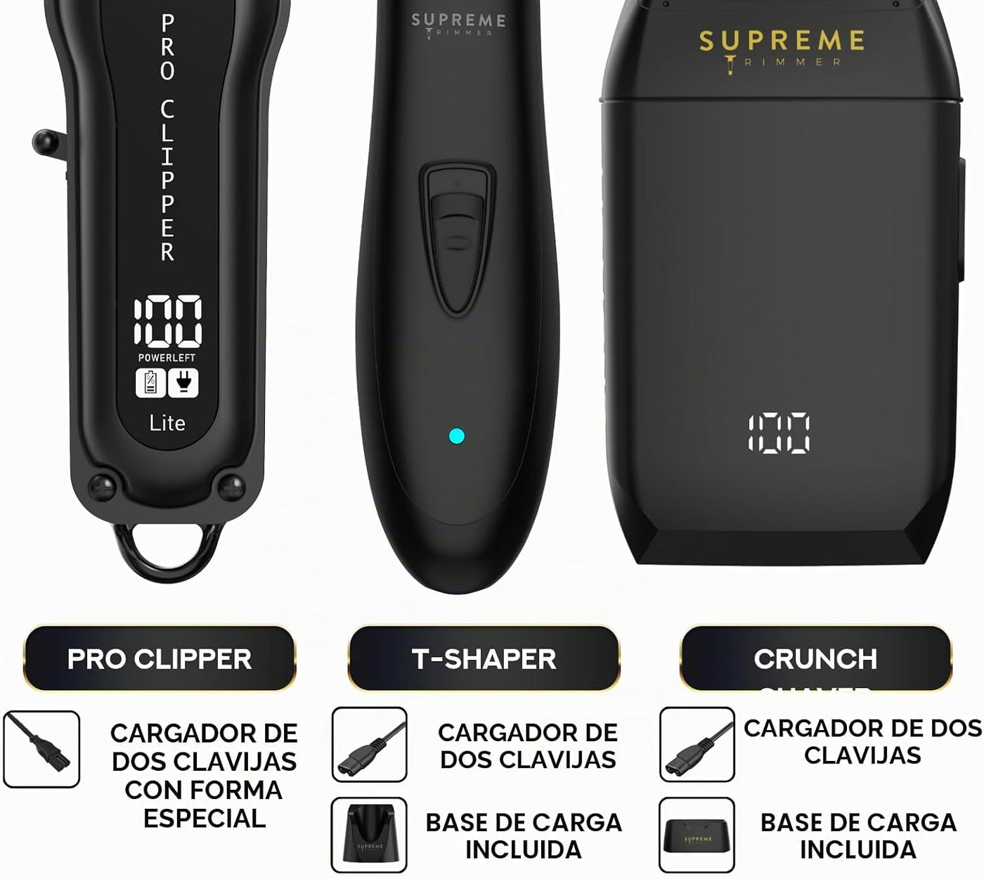 Supreme Trimmer Paquete de barbero 3 en 1 | Cortadora Pro Lite, rec...