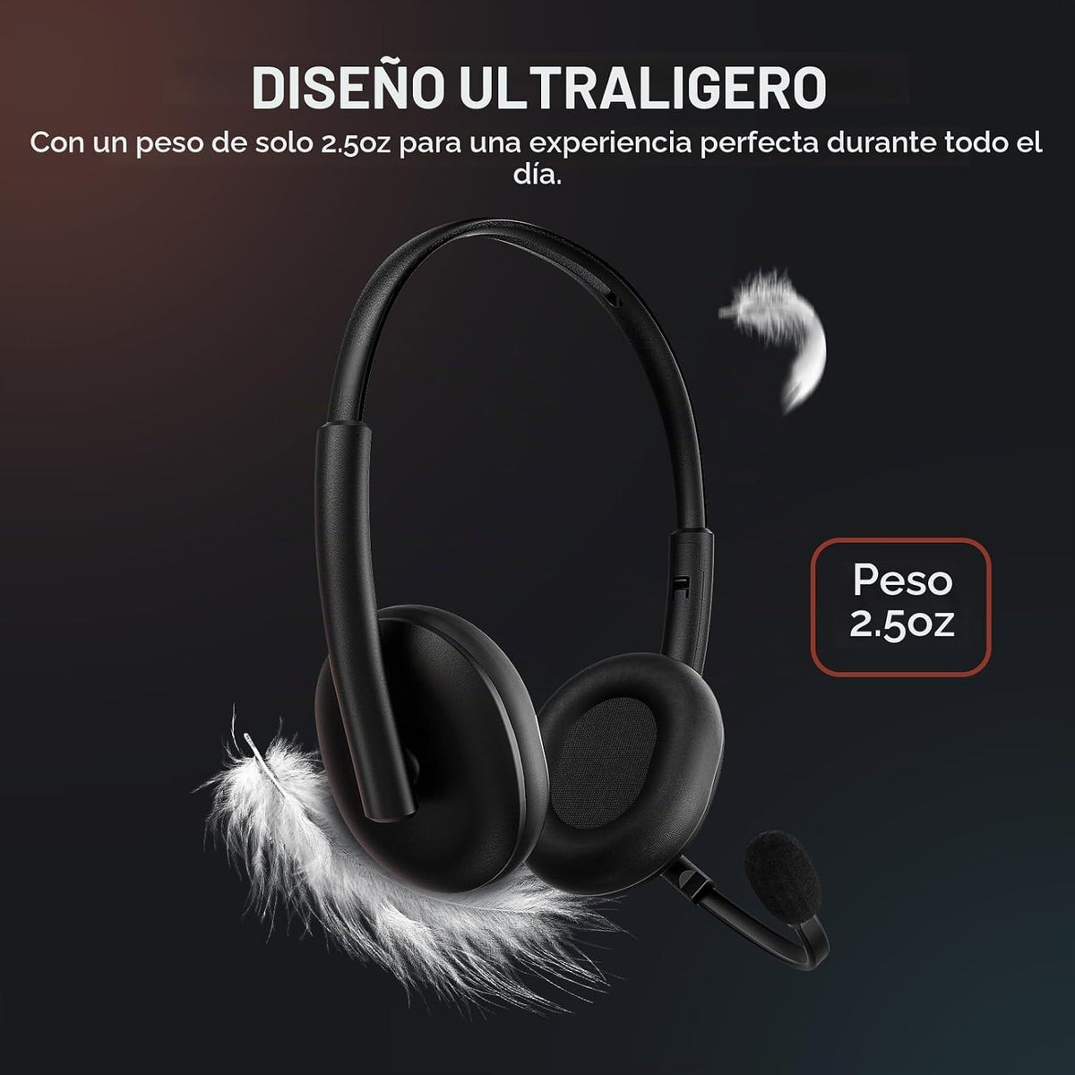 Auriculares USB con micrófono con cancelación de ruido, USB-C\/USB-...