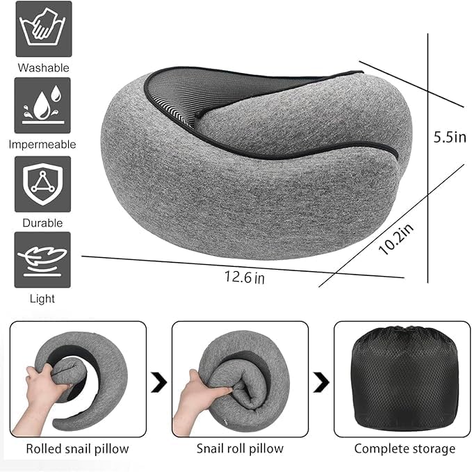 SZXYX Almohadas de viaje \u2013 Almohada cervical de espuma viscoel...