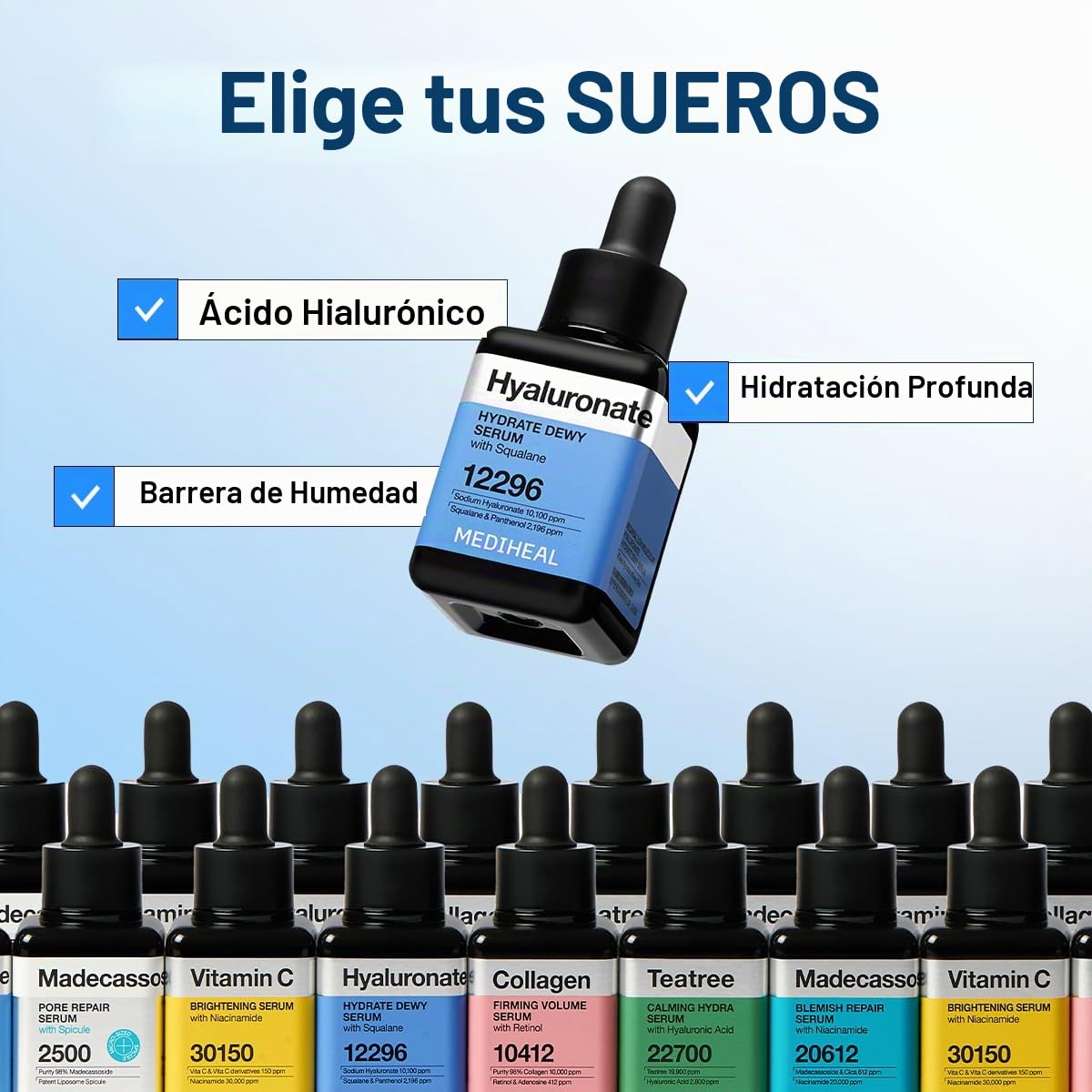 MEDIHEAL Hyaluronate Hydrate Dewy Serum para bloqueo de humedad (1....