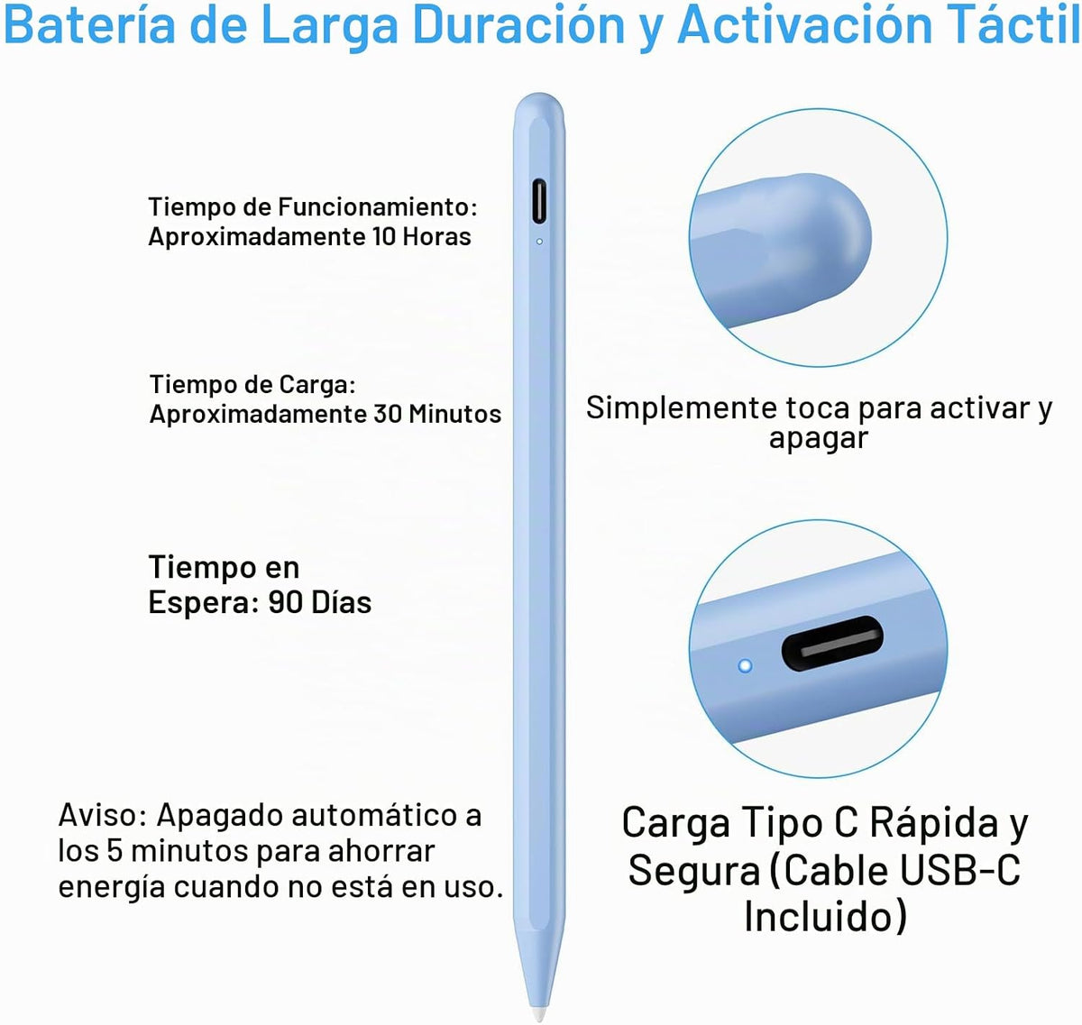 Lápiz óptico para iPad (2026-2018) con rechazo de palma de carga rá...