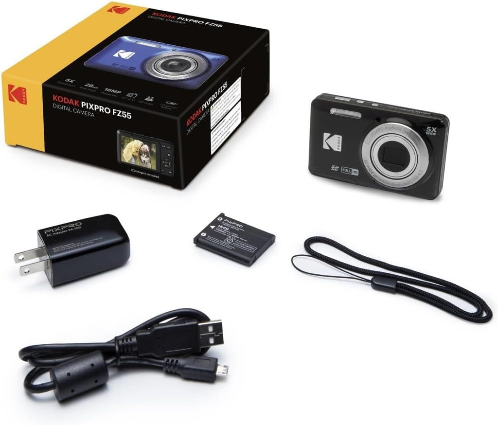 KODAK PIXPRO FZ55 - Cámara digital de 16 Mp de punto y disparo, zoo...