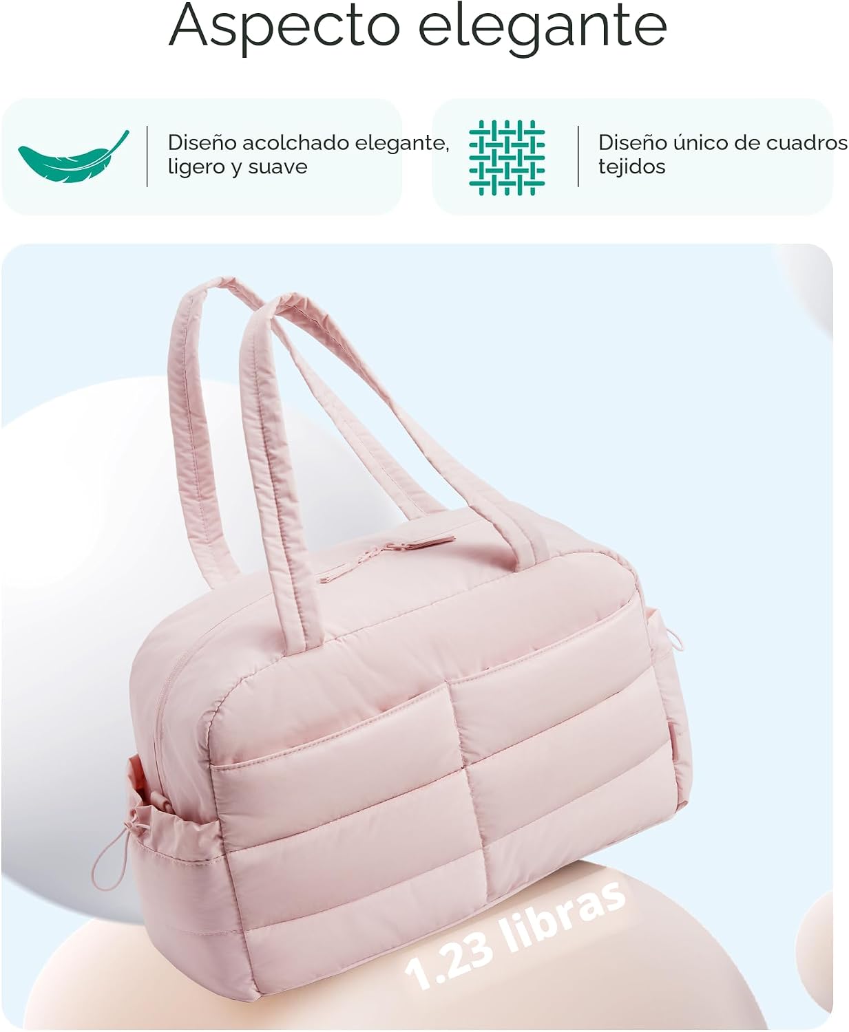 Bolsa de gimnasio BAGSMART para mujer, bolsa de lona de viaje liger...