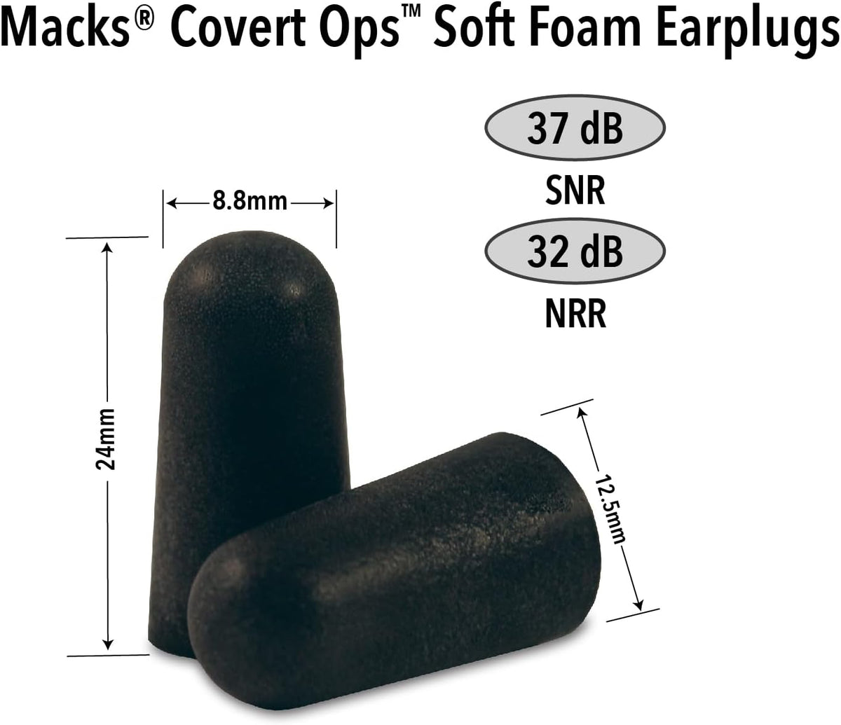 Mack's Tapones para los oídos de espuma suave Covert Ops para d...