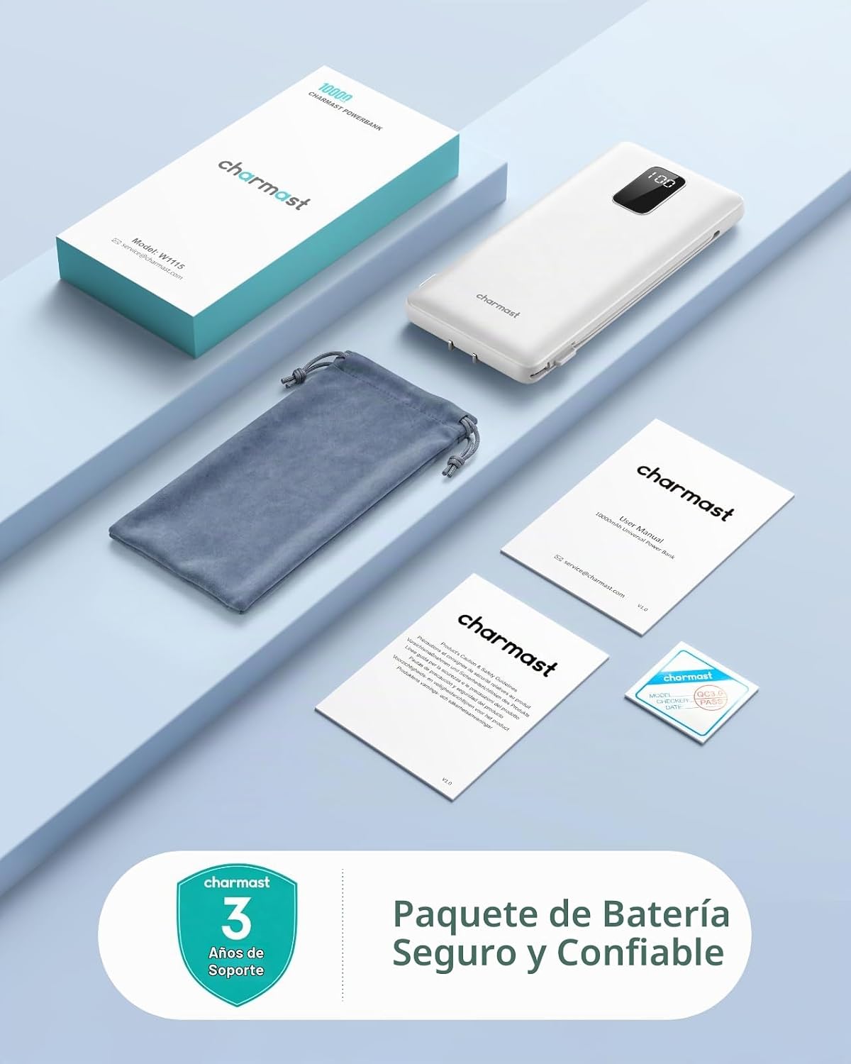 charmast Banco portátil 10000mAh del poder del cargador con el ench...