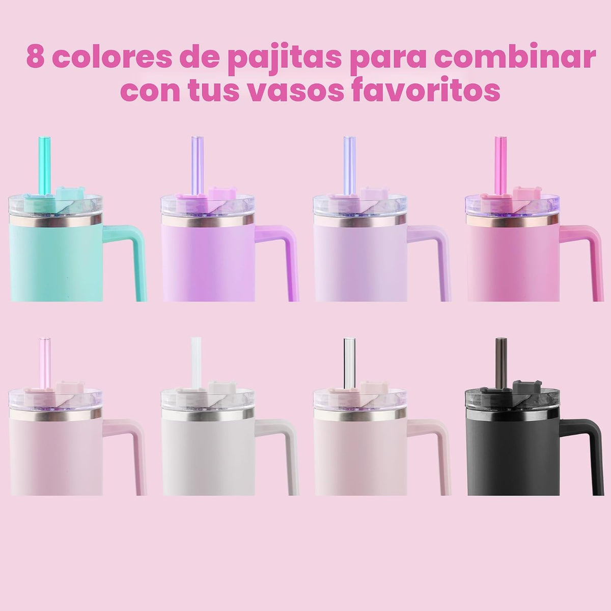 Paquete de 6 popotes de repuesto para vasos Stanley de 40 onzas y 3...