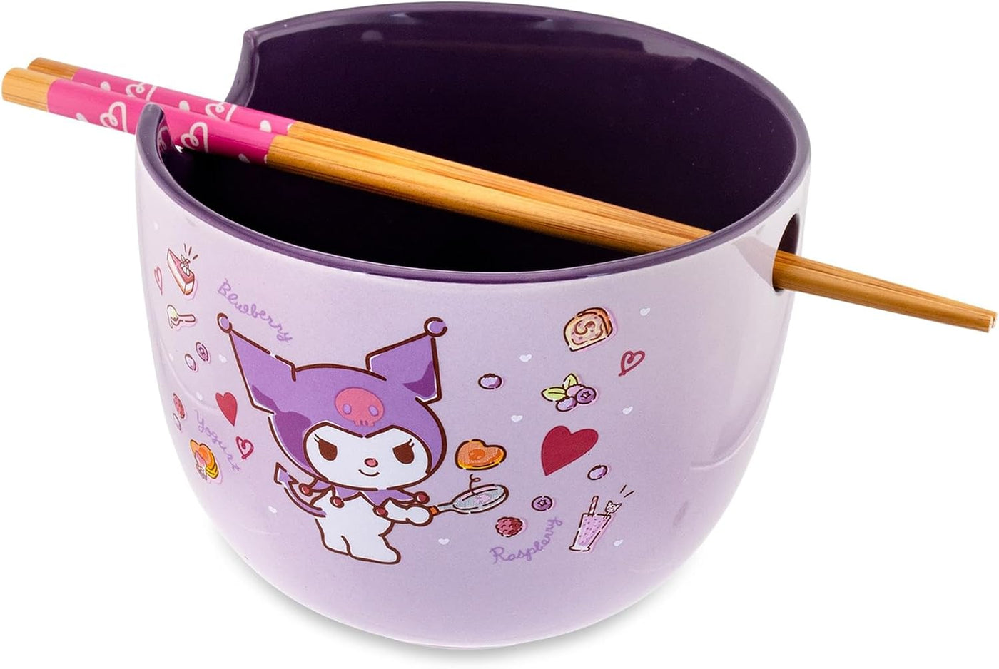 Sanrio Kuromi - Juego de vajilla de cerámica para ramen, incluye cu...