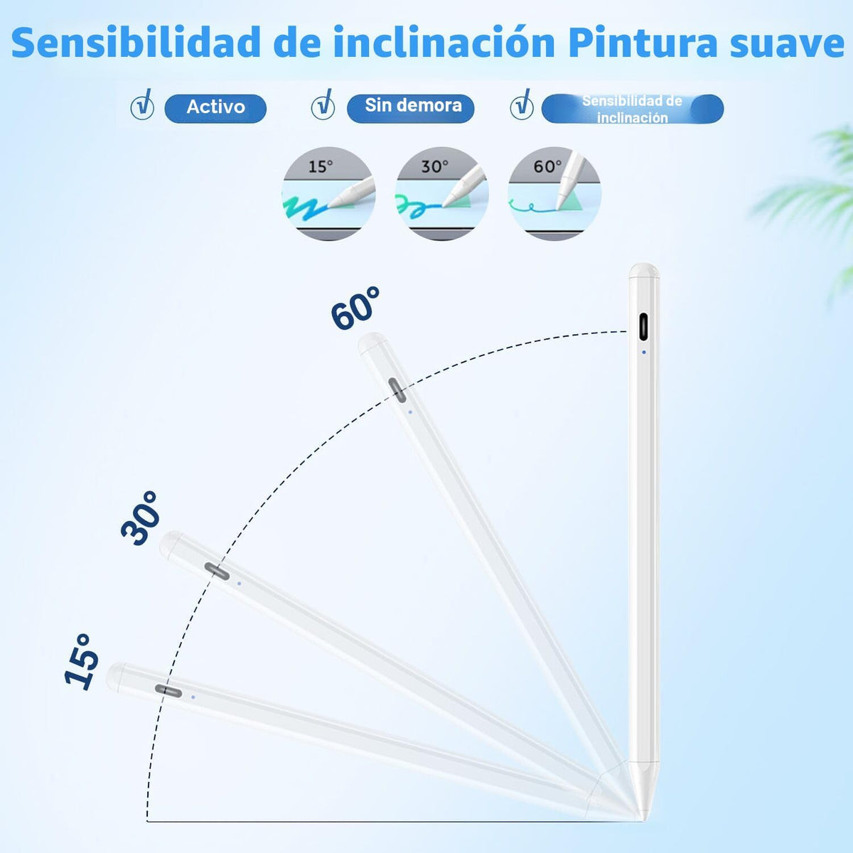Lápiz capacitivo para iPad A16 11ª\/10ª rechazo de palma y carga rá...
