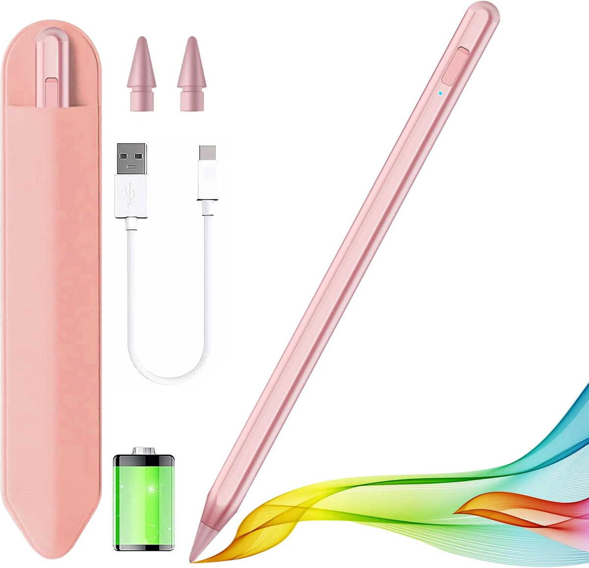 Lápiz capacitivo para iPad 2018-2025 con rechazo de palma, lápiz Ap...
