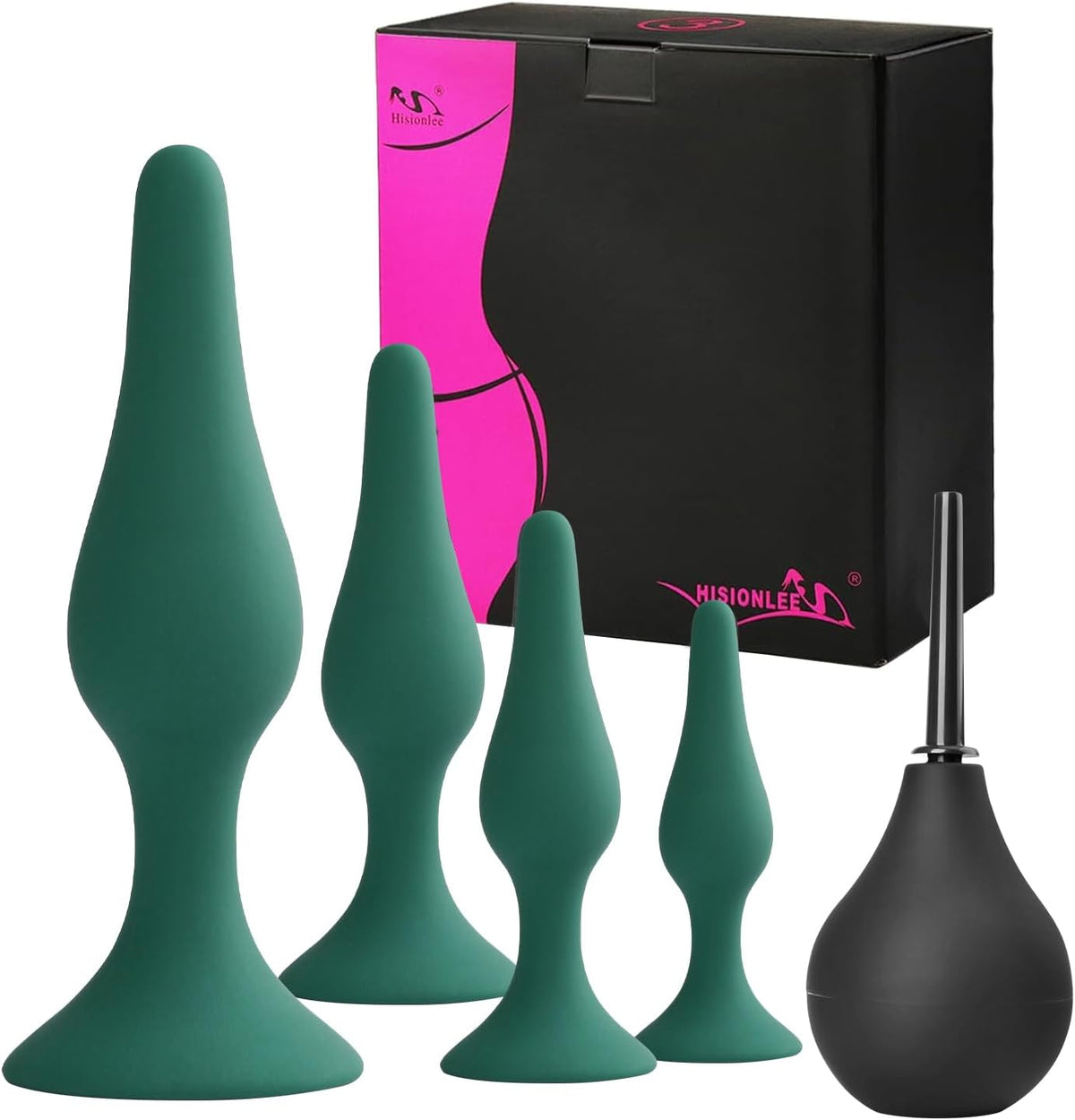 Hisionlee Sex Toys - Juego de 4 tapones anales de silicona para adu...