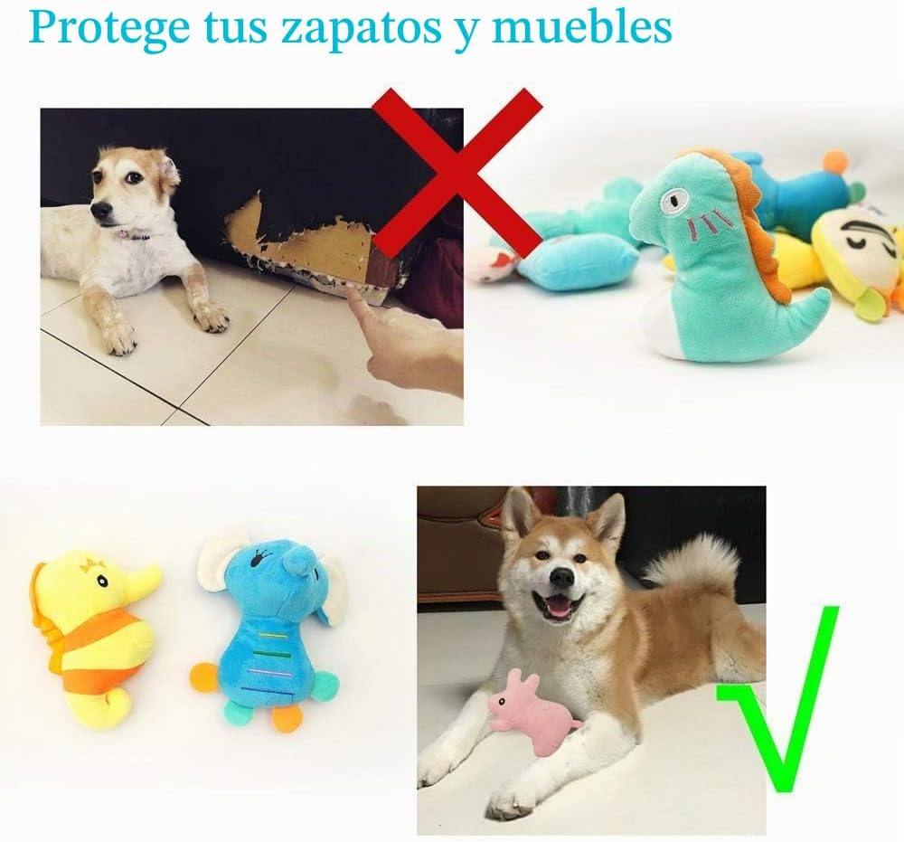 HDMOTU Paquete de 26 juguetes chirriantes suaves para perros pequeñ...
