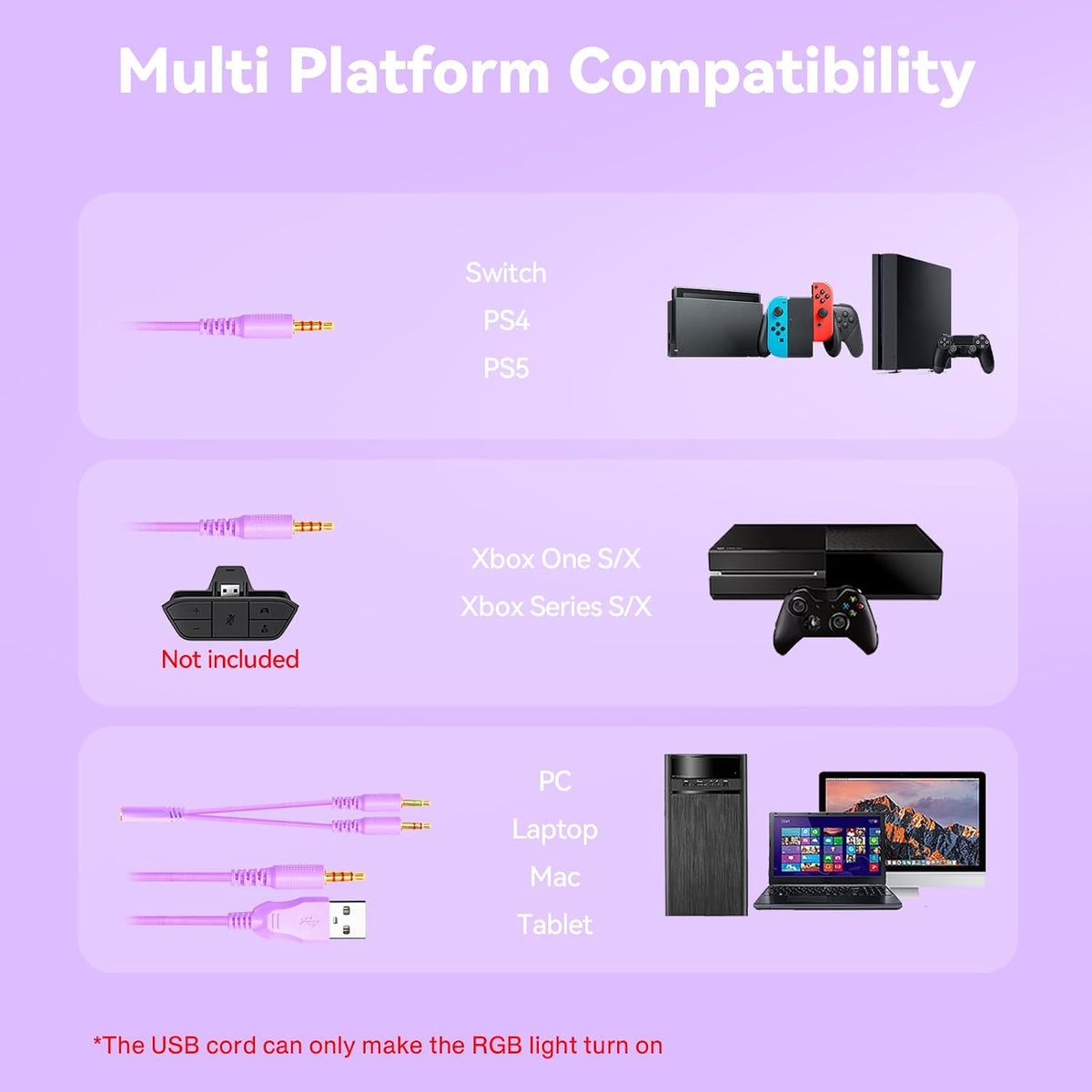 Auriculares para juegos IMYB A36 con micrófono estéreo para PC, PS5...