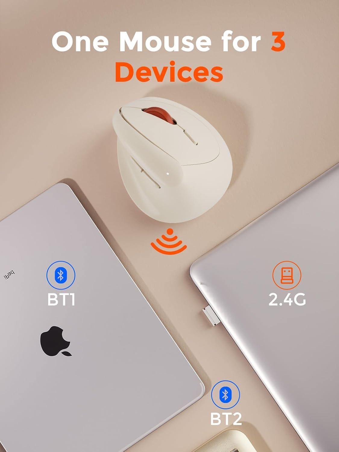 Ratón inalámbrico vertical ergonómico DAREU para manos pequeñas | D...