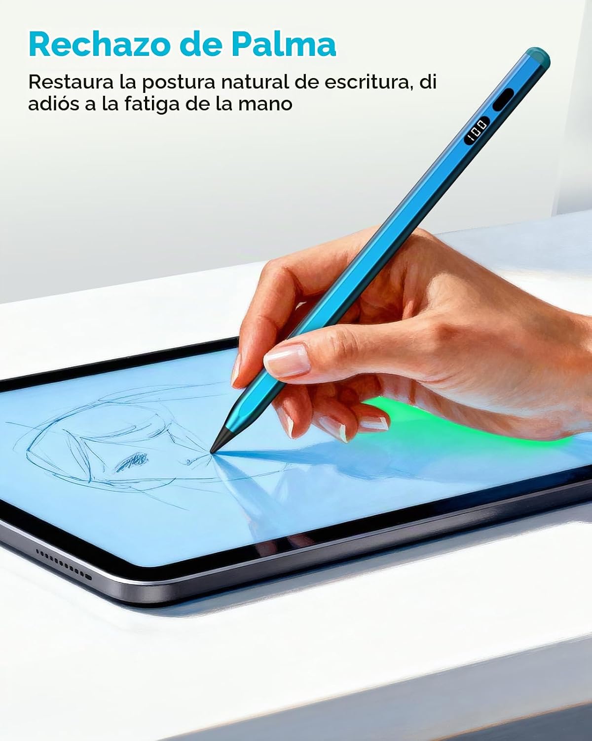 MoKo Lápiz óptico para iPad 2018-2026, lápiz de carga USB-C con pan...