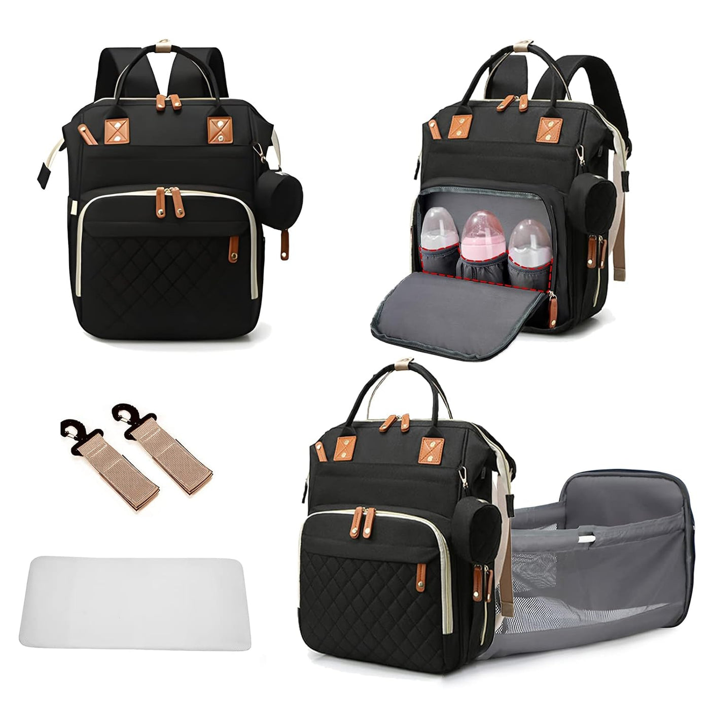 GurZinn Mochila de Pañales con Estación de Cambio Portátil 3 en 1 M...