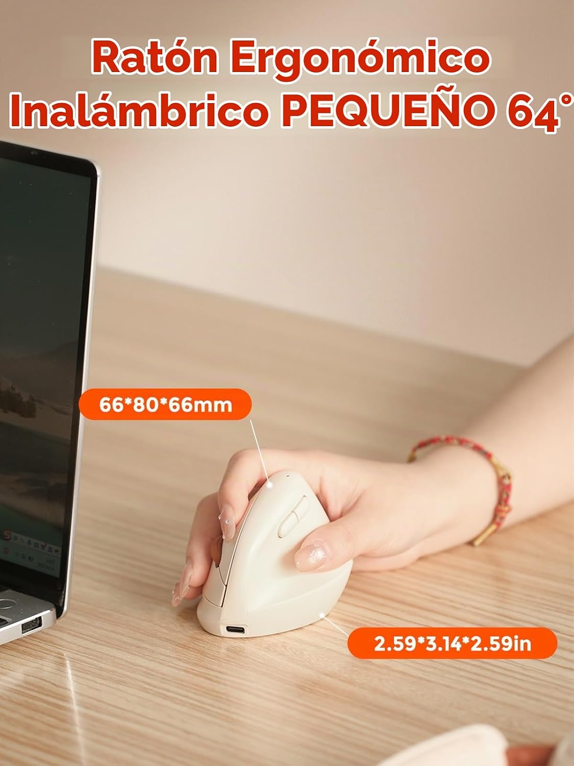 Ratón inalámbrico vertical ergonómico DAREU para manos pequeñas | D...