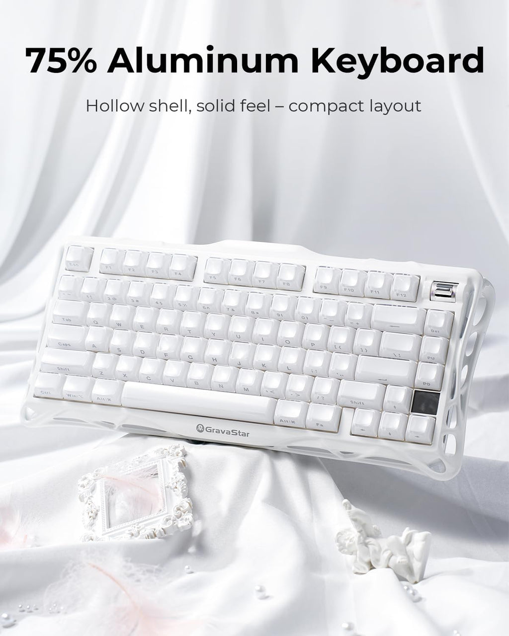GravaStar Mercury K1 75% teclado mecánico inalámbrico para juegos,...
