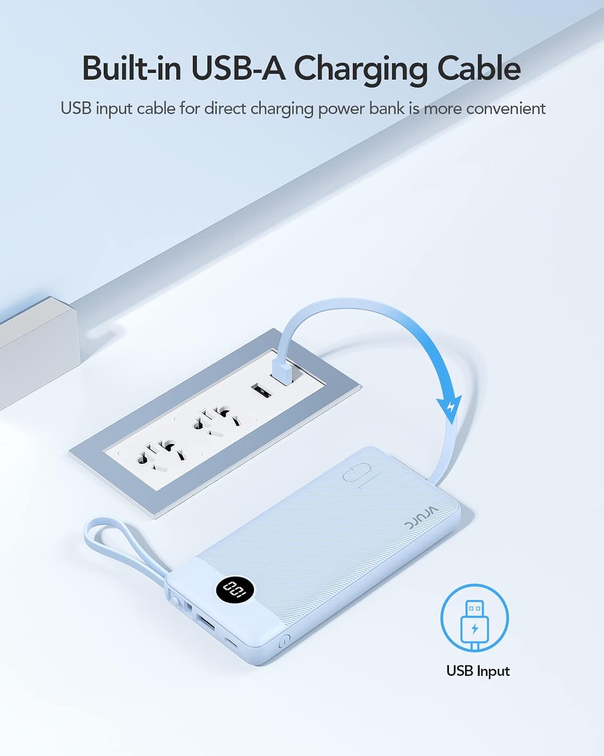 Cargador de teléfono portátil VRURC, construido en 4 cables USB C P...