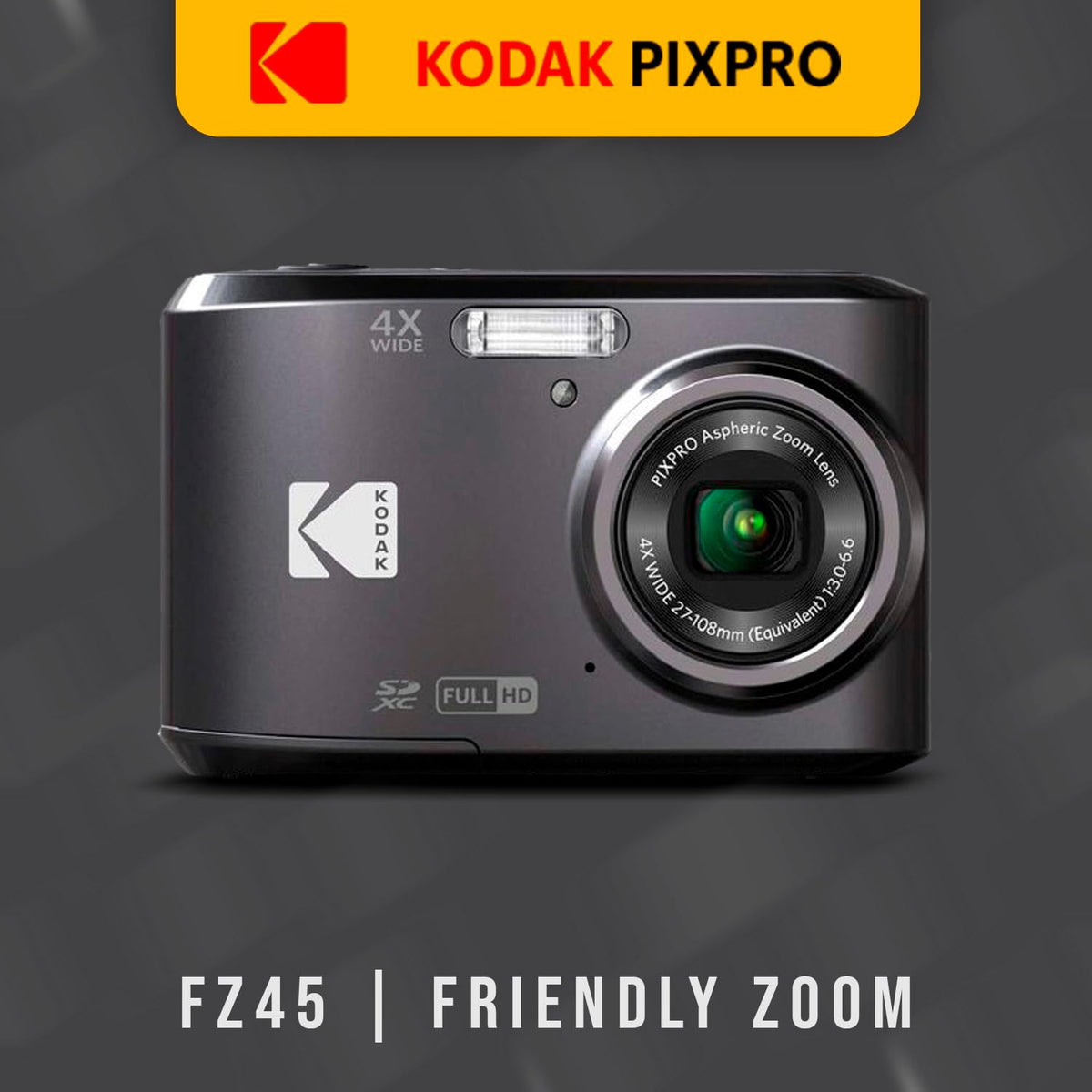 Kodak PIXPRO FZ45 Cámara digital (negro) Paquete | Tarjeta de memor...