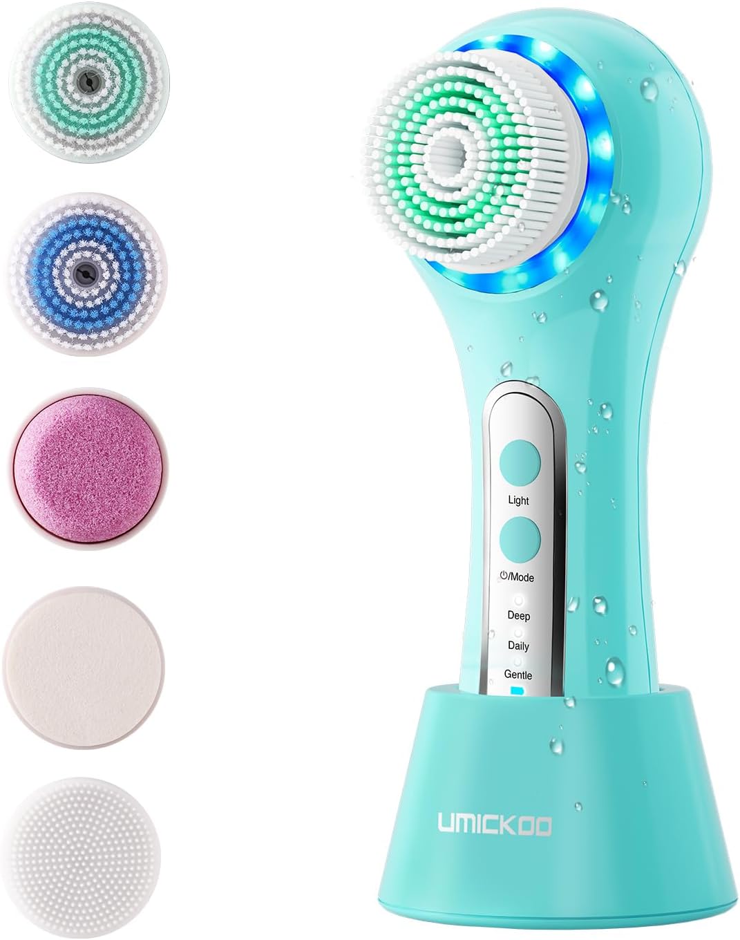 UMICKOO Cepillo de limpieza facial eléctrico, depurador facial gira...