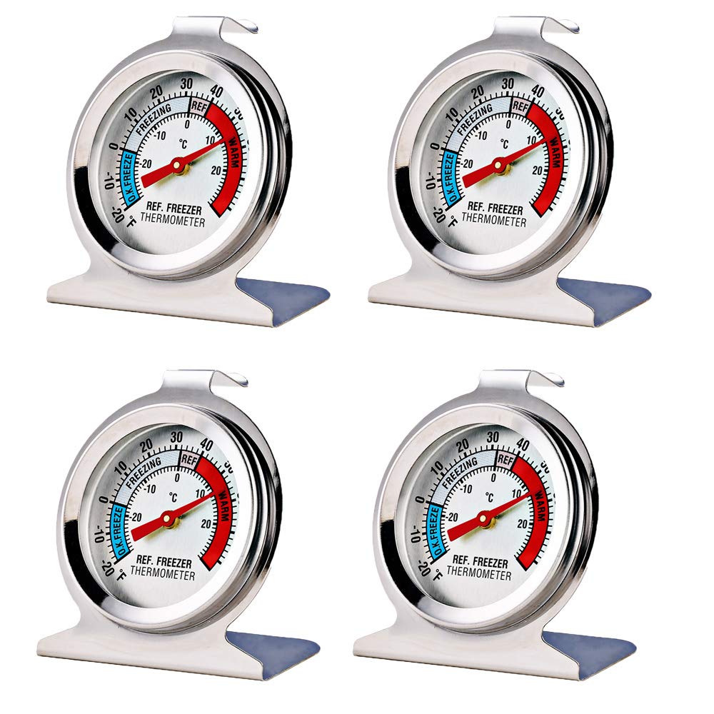Paquete de 4 termómetros para refrigerador y congelador, termómetro...