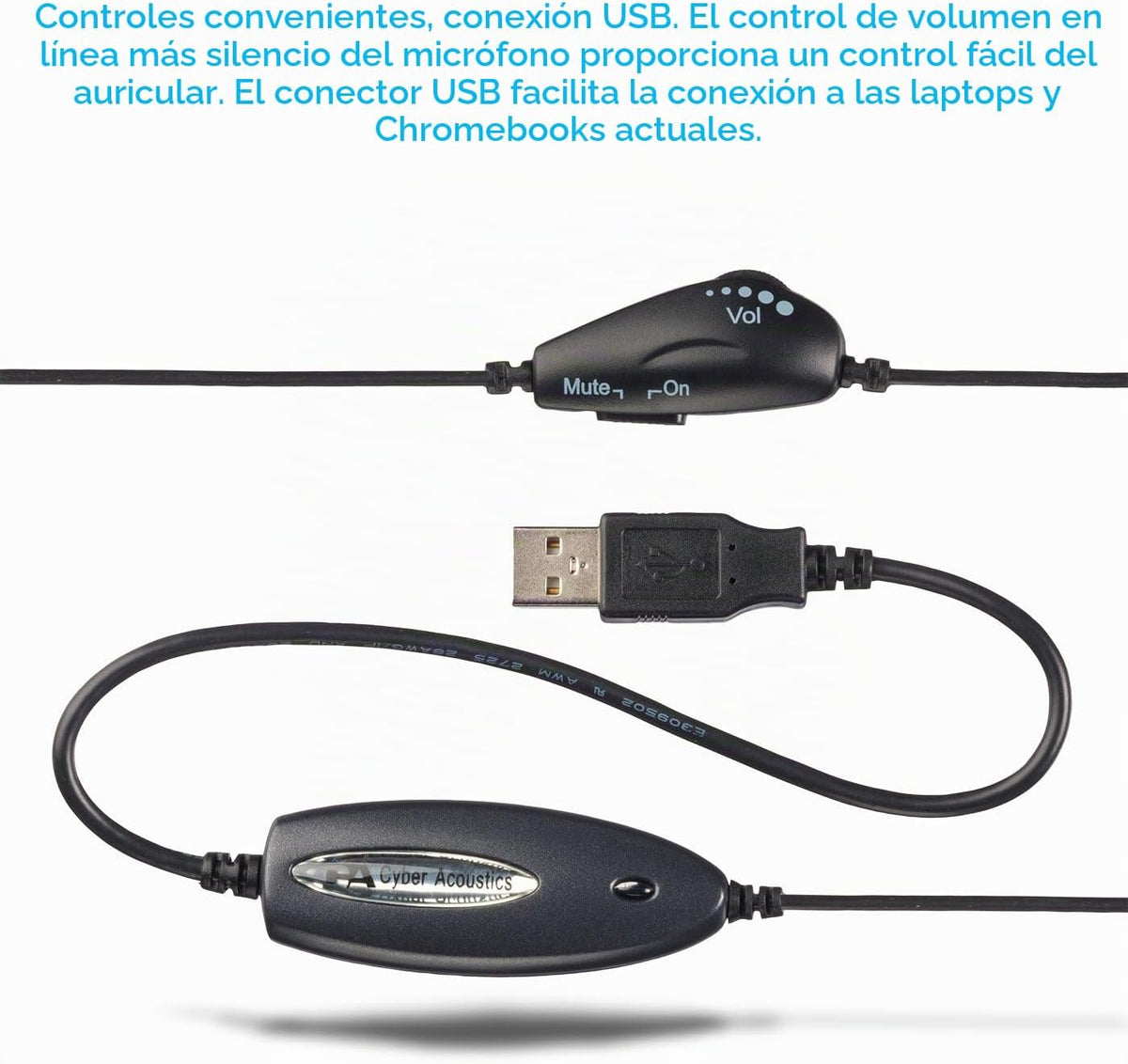 Cyber Acoustics Auriculares USB Mono AC-840, auriculares con micróf...