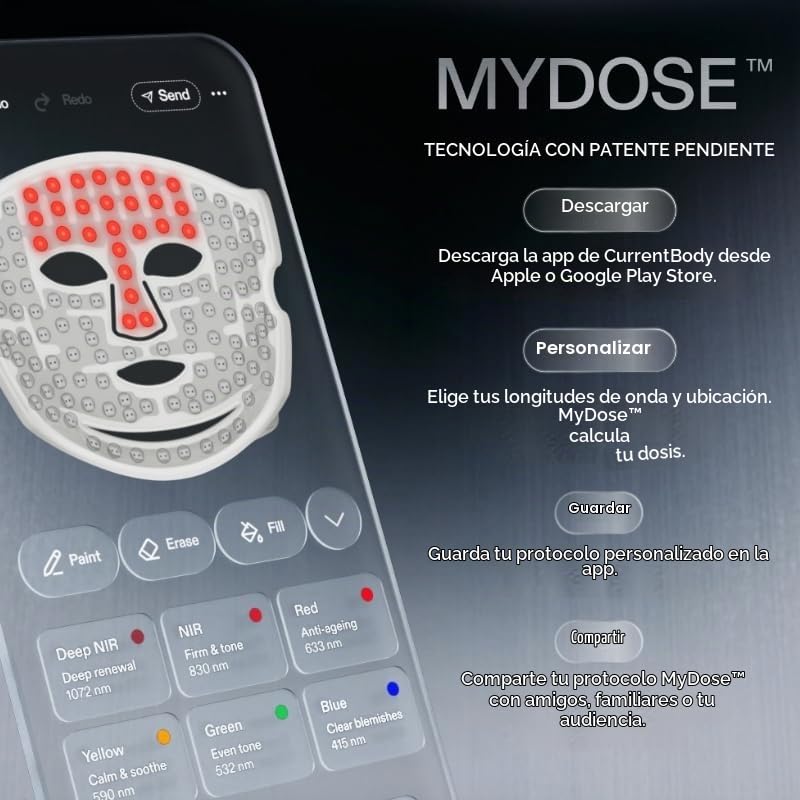CurrentBody Máscara facial de terapia de luz LED: Serie 3 | 6 longi...
