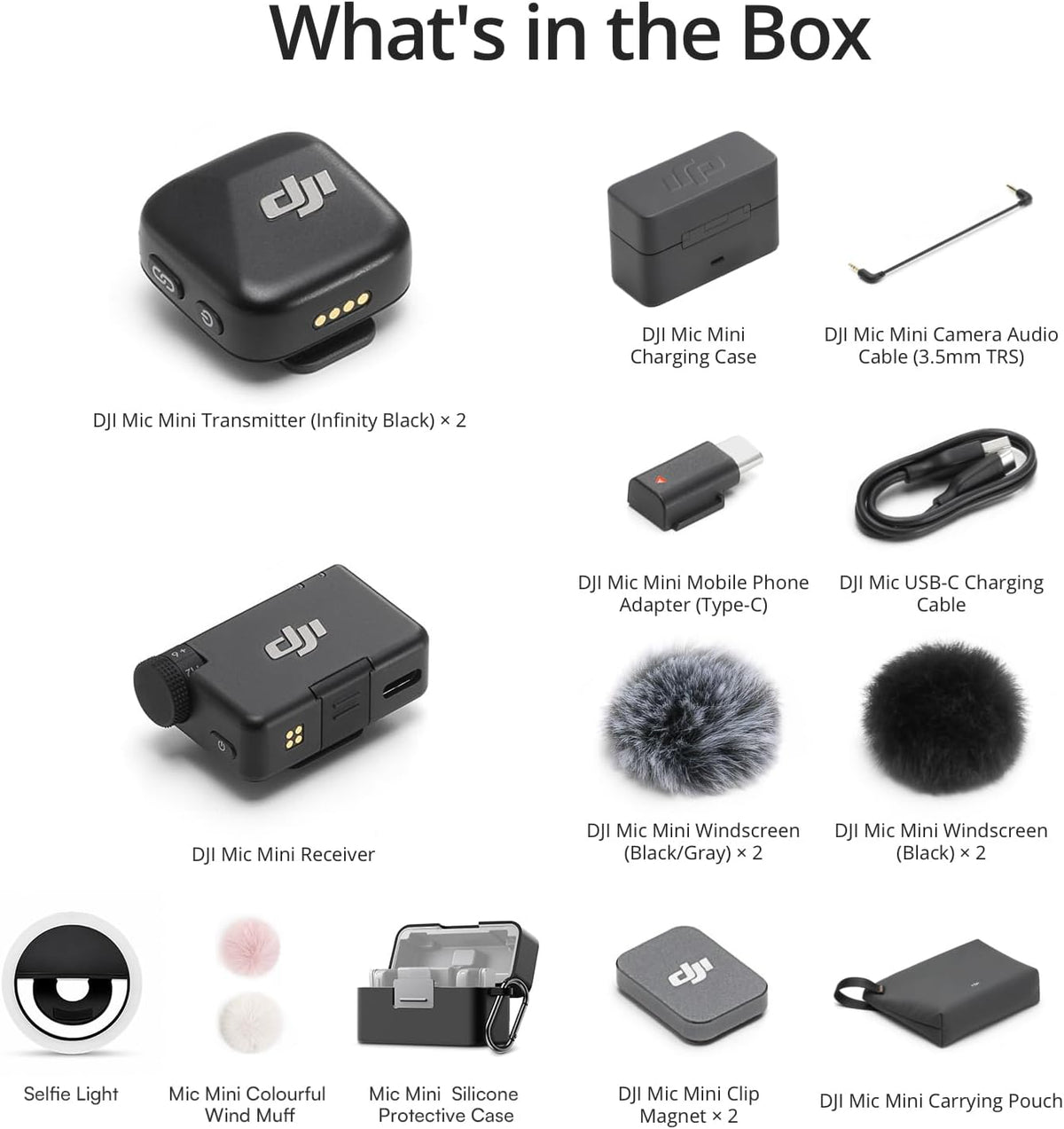 DJI Mic Mini Combo + Funda de silicona + Protector de viento colori...