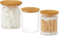 INIUNIK Paquete de 3 dispensadores de vidrio Qtip, tarros de vidrio...