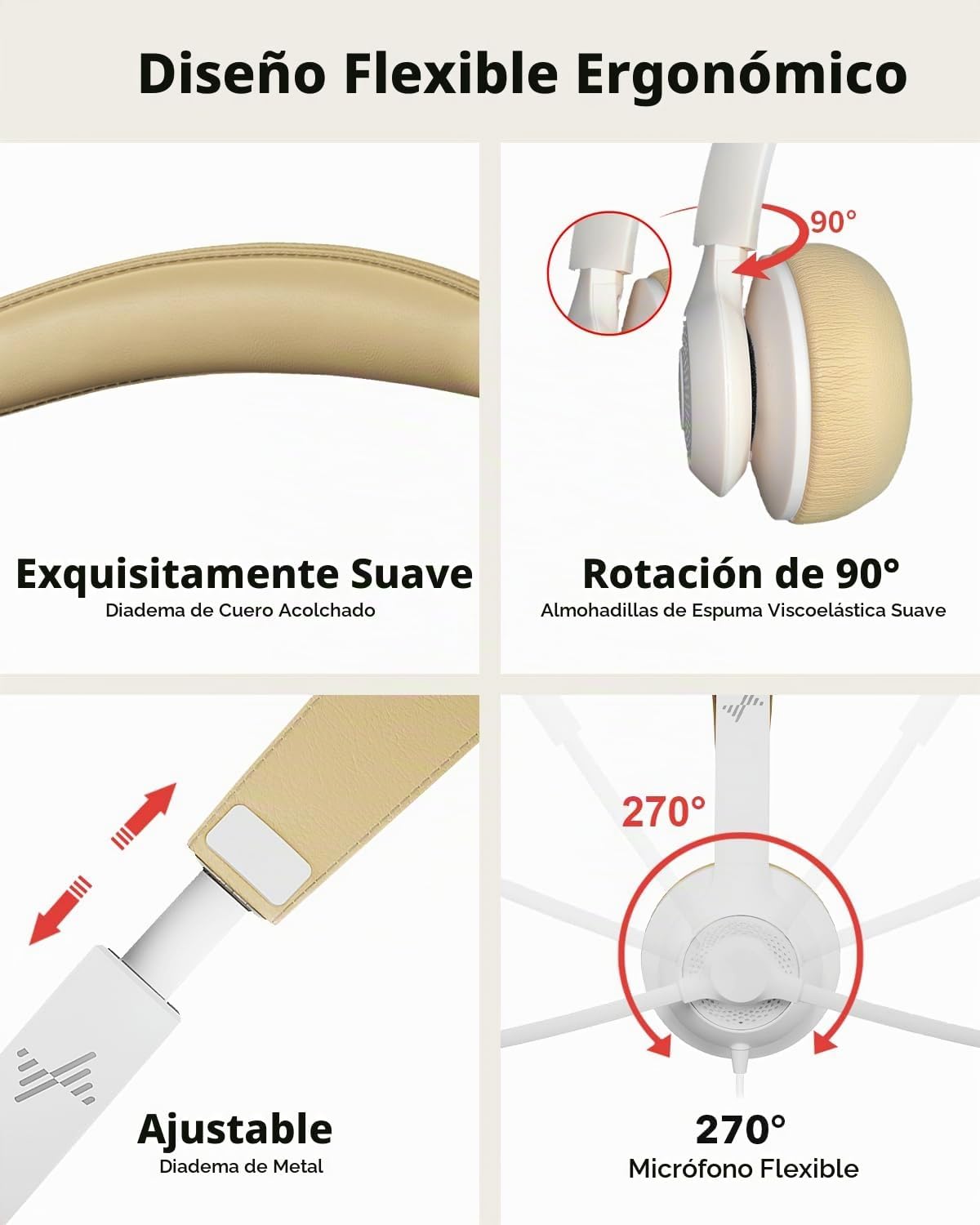 JIAMQISHI Auriculares USB con micrófono para PC, auriculares de dia...