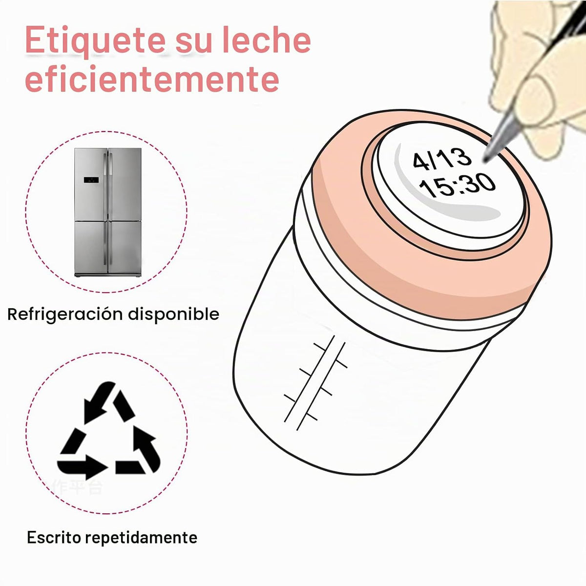 COMI Botella de Almacenamiento y Recolección de Leche Materna de Cu...