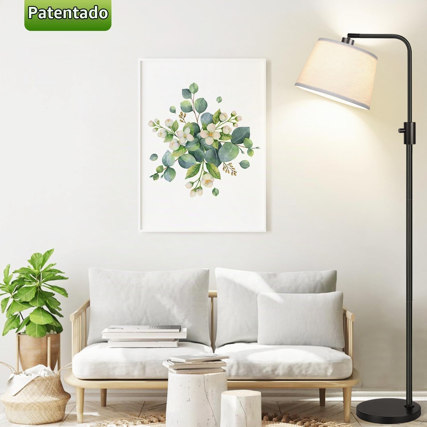 Nintiue 【Actualizada】Lámpara de pie regulable, bombilla LED de 1000...