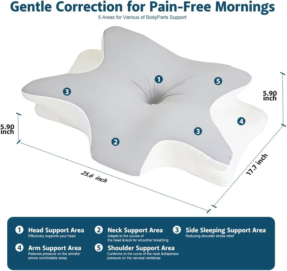 TAFOWTET Almohada cervical de espuma viscoelástica \u2013 Soporte e...