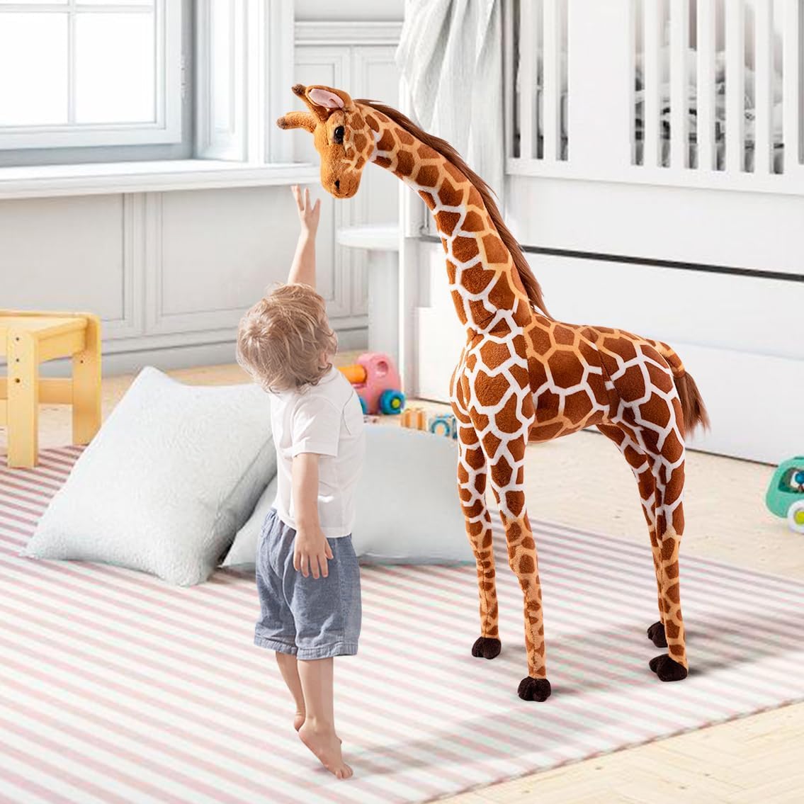 OHKIDS Juego de animales de peluche de jirafa grande de 47 pulgadas...