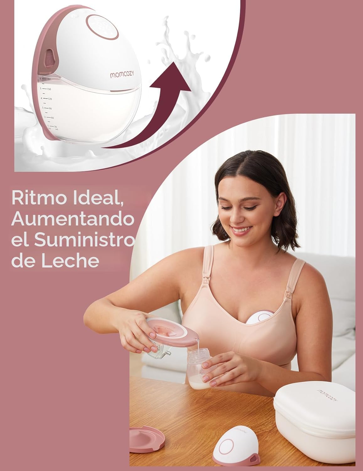 Momcozy Extractor de leche manos libres estilo móvil usable M6 0.94...