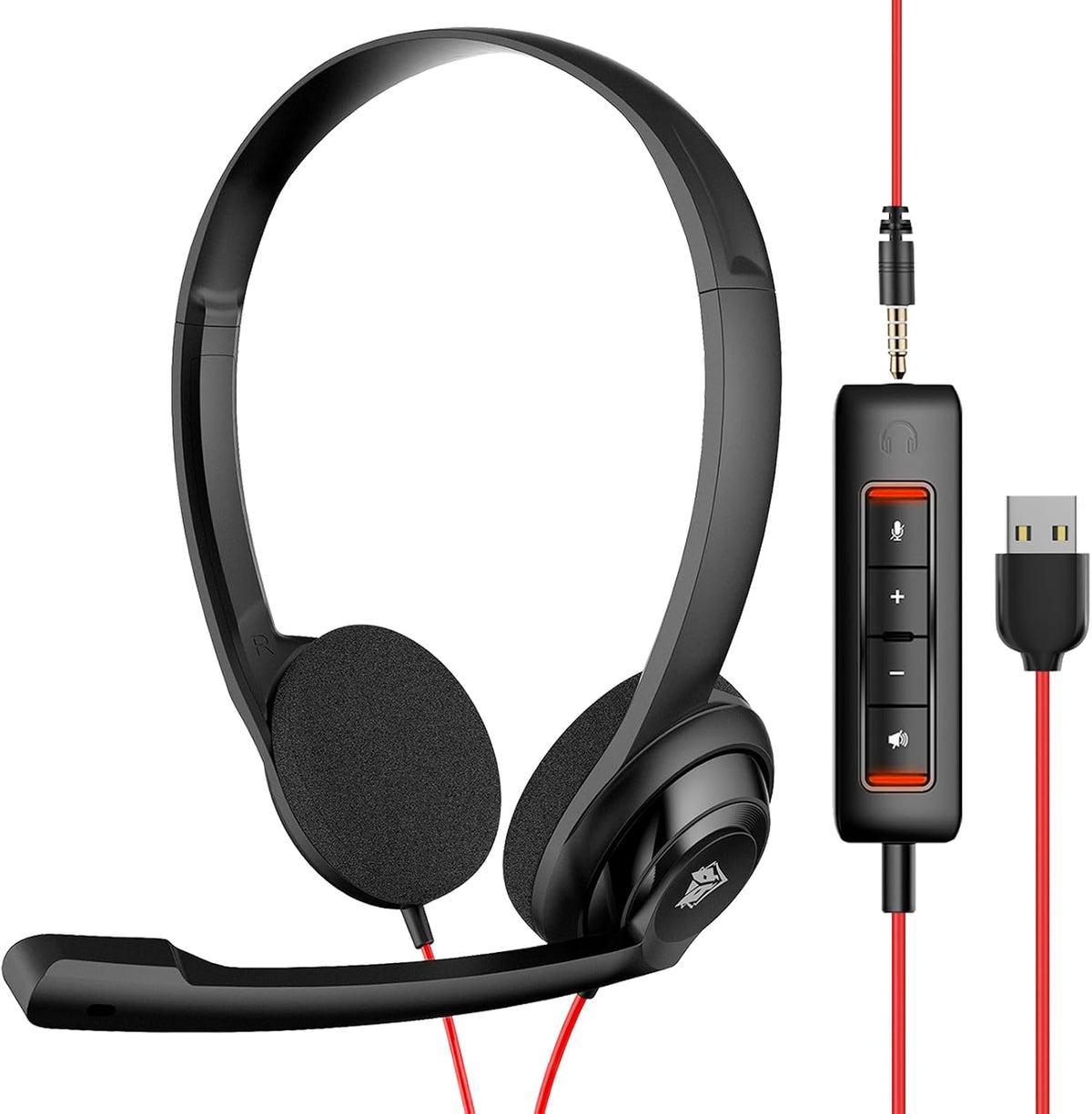 NUBWO HW02 Auriculares USB para Computadora con Micrófono de Chat C...