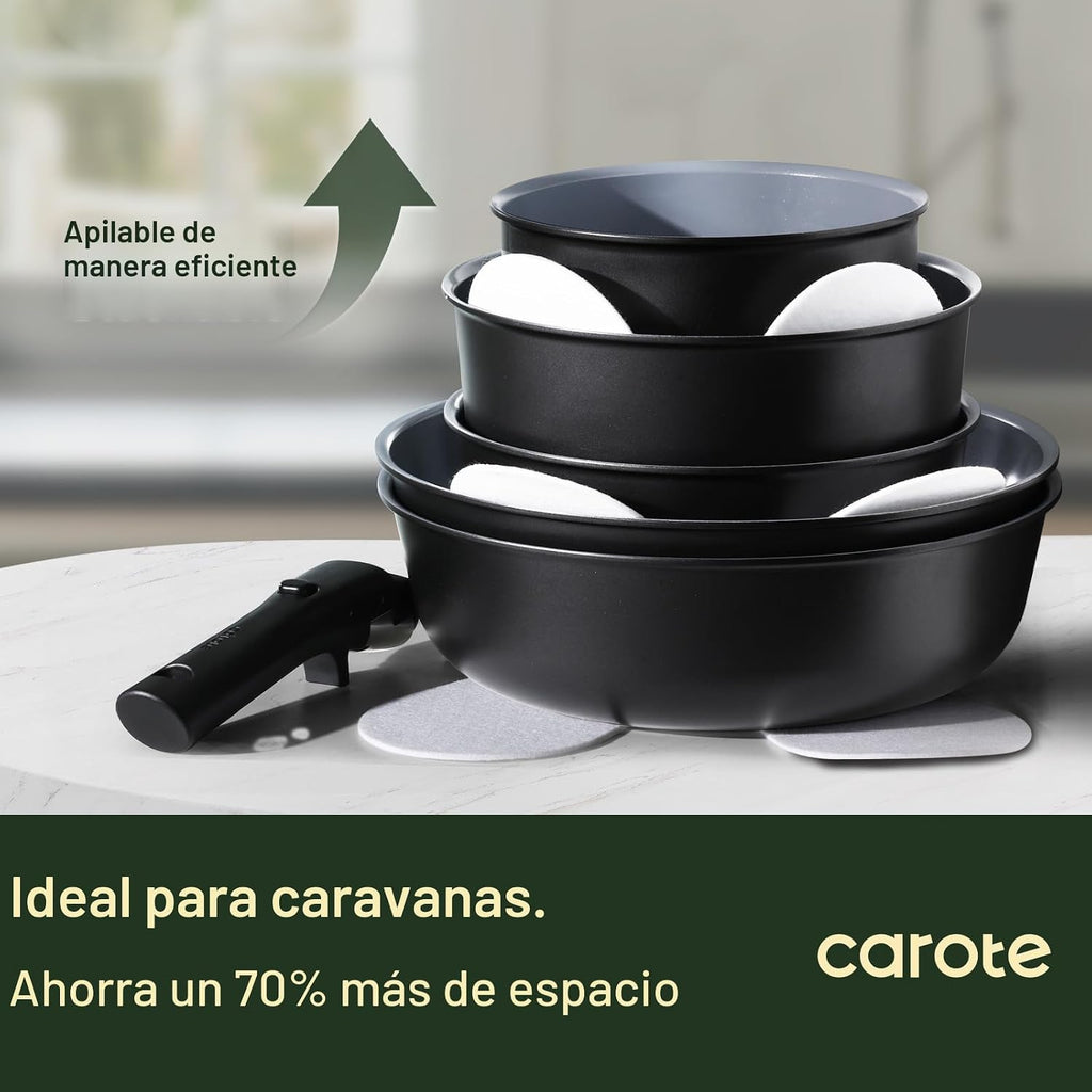 CAROTE Juego de utensilios de cocina de cerámica con mango desmonta...
