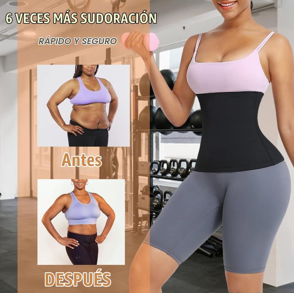 Huiming - Traje de sauna para mujer, reductor de cintura para entre...
